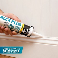 (4 Pack) Alex plus 10.1 Oz Clear All Purpose Acrylic Latex Caulk plus Silicone