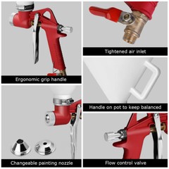 Air Hopper Spray Gun Texture Tool Drywall Wall Painting Sprayer 3 Nozzle 4/6/8mm