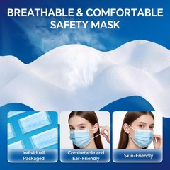250PCS ASTM Level 3 Highly Protective 3 Layer Face Mask with Ear Loops – Indi…