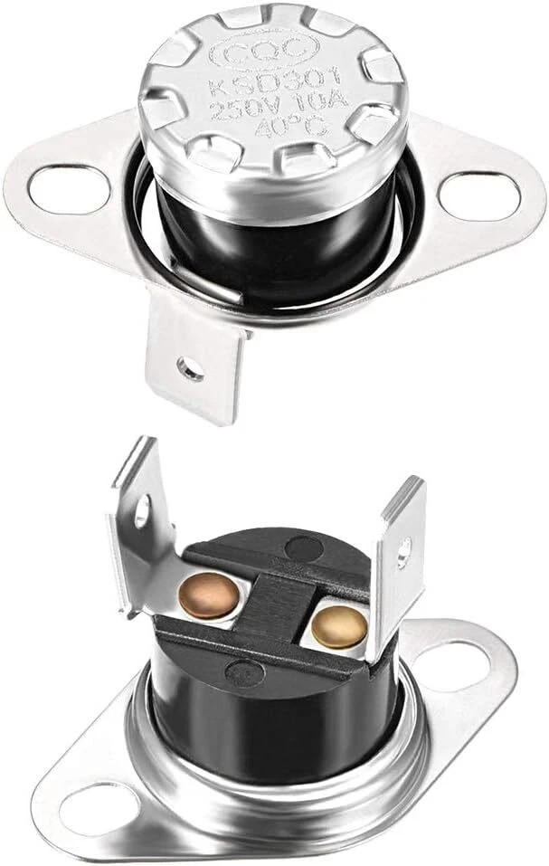 2pcs KSD301 Thermostat 40°C/104°F 10A Normally Open N.O Temperature Switch