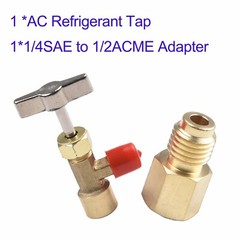 R134a A/C Can Tap With Tank Adapter For 1/4″ And 1/2″ AC Charging Hoses
