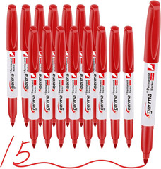 Permanent Markers,Fine Point Markers, 15 Pack Red Permanent Marker Set, Quick Dr