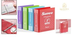4 Pack 3 Inch Plastic Ring Binders Classic 4-Color 8.5×11 Office School