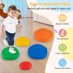 Costzon Balance Stepping Stones For Kids 11 Pcs Non-Slip Toddler Stones Sensory