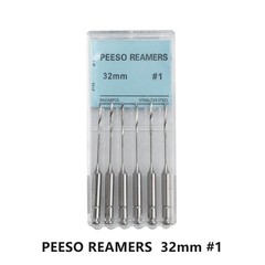 32mm Dental Endo Pesso Reamers Drills Fresa de conducto radicular 1-6# 6Pc/Pk