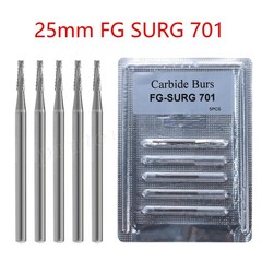Dental Surgical Burs 25mm Carbide Bur FG SURG Taper Fissure FG 701 High Speed