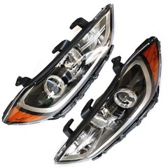 2017-2018 Hyundai Elantra Halogen Headlights Pair Clear Lens Black Housing