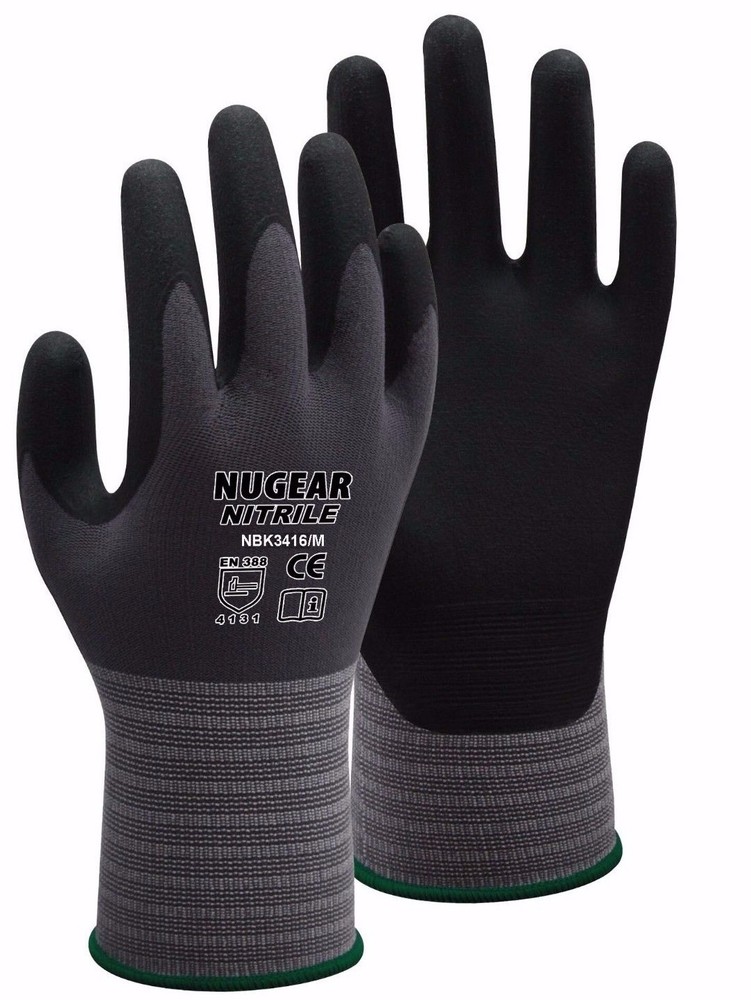 MICRO FOAM NITRILE COATED HIGH ABRASION OIL RETARDANT GLOVES, 12 PAIRS