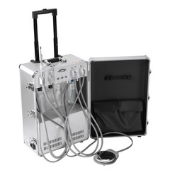 Portable Mobile Dental Delivery Unit Air Compressor Syringe Suction 4 Hole USA
