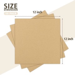 Golden State Art, 50 pack 12×12 Corrugated Cardboard Sheets Cardboard Inserts…