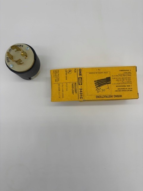 Hubbell 3431C L21-30P Twist Lock Plug 30A 120/208V 3 Phase Insulgrip NEW