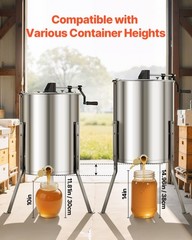 VEVOR Manual Honey Extractor 4/8 Frame Beekeeping Honeycomb Stainless Steel