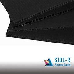 Corrugated Plastic Coroplast Sheets Sign Black 24″ x 48″ 4mm Horizontal(4 Pack)^