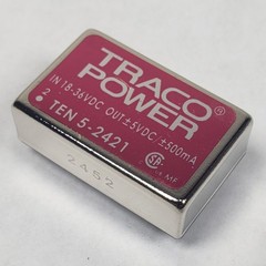 TRACO Power, TEN 5 Series DC/DC Converter TEN5-2421, 18-36 VDC to ±5 VDC, 500mA