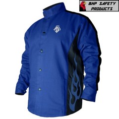 Revco Black Stallion BSX BXRB9C Blue FR Welding Jacket w/Blue Flames (SM – 4XL)