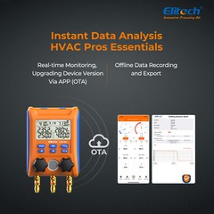 Refurbished Elitech HVAC Manifold Gauge APP Control LMG-10W w/Hoses
