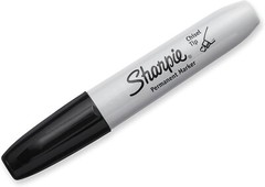 Sharpie Broad Tank Chisel Tip Black Permanent Marker, 2 Markers 1 Pack