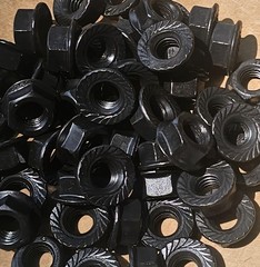 M8×1.25 Hex Serrated Flange Nuts Grade 8 with Phosphate And Oil Coating 100pcs