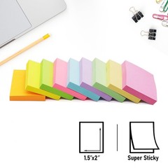 Self Stick Notes 1.5×2 Inch, 36 Pads, 9 Colors, Office