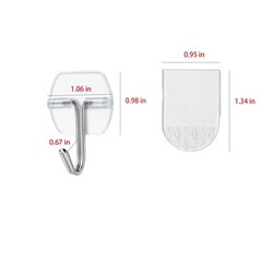 20 Small Hooks+25 Strips, Clear Wire Utility Hooks with Removable Strips Dama…