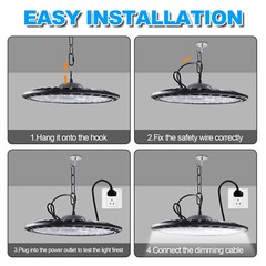 500W Super Bright Warehouse LED UFO High Bay Lights Factory Shop GYM Light Lamp