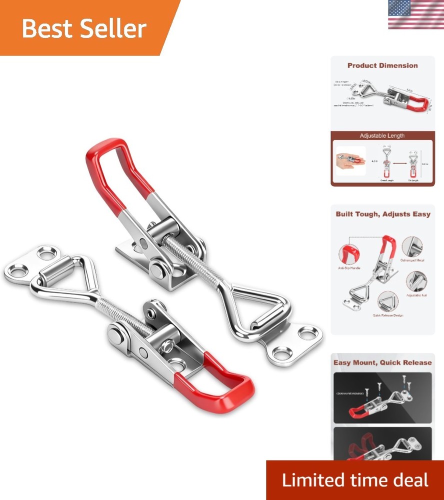 Quick-Release Toggle Clamp Set – 2 Pack Adjustable Latches for 220lbs Capacity