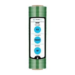 4 RLS Cast Narrow Banding Stretch Wrap 18″ x 1500′ 63 Ga Tint Green Shrink Film