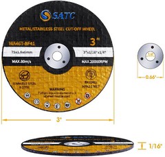 SATC 25 PCS 3 inch Cut Off Wheels 3″ x1/16 x1/4″ Die Grinder Metal Cutting Disc