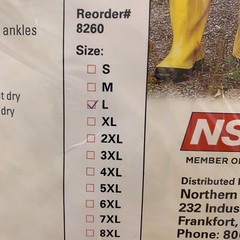 NSI Adult Size Large Yellow Economy 3 Piece Rainsuit 100% Waterproof NWT