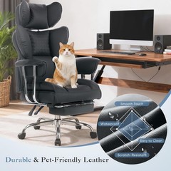 Big and Tall Ergonomic Office Chair,Scratch-Resistant PU Leather Executive Chair