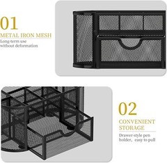 SUPEASY Mesh Desk Organizer, Accessories & Workspace Obsidian Black