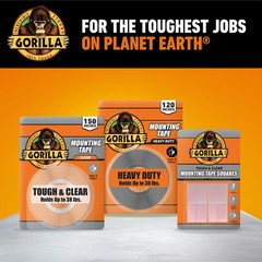 Gorilla Heavy Duty Double Sided Mounting Tape, 1″ x 120″ (1-Pack), Black