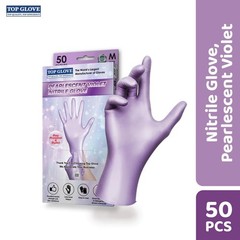 Top Glove Nitrile Disposable Powder Free Glove Pearlescent Pink Violet 50s