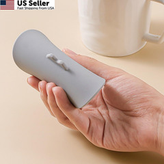 6 PCS Silicone Cup Covers 3.85 inches, Cream white, Dark Grey, Light Grey
