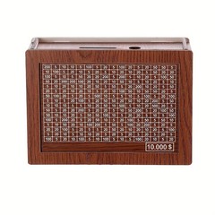 $10000 Money Saving Challenge Box Cash Vault Wooden Savings Box Cash Saver