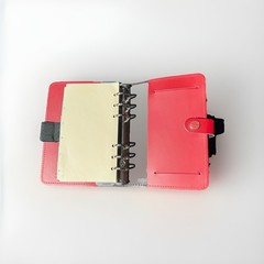 Filofax Personal Organizer, 6.75 × 3.75″ Red Leather, Made In UK