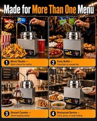 Warmer Cheese 7.4Qt Pump 5 Level Temperature Stainless Steel WantJoin Nacho