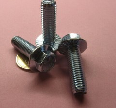 Flanged Serrated Bolt, Class 8.8 Zinc Steel, FT, M12 x 1.75 x 40 mm Length, 10Pc