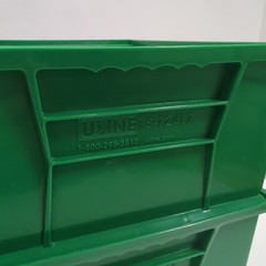 Lot of 6 Uline S-12417-G Plastic Stackable Storage Bins 11 x 11″ x 5″ Green