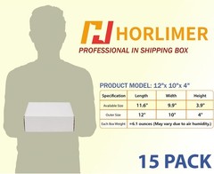 12x10x4 White Corrugated Shipping Boxes – Pack of 15