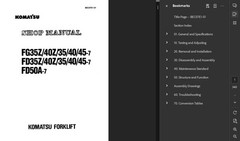 KOMATSU FD40-7 FORKLIFT SERVICE OPERATION OWNERS REPAIR SHOP MANUAL PDF USB