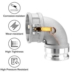 90 Degree Elbow Type DA Cam Camlock and Groove Hose Fitting 4″ Femalex 4″ Male