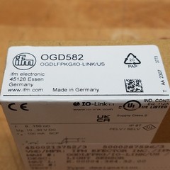 ifm OGD582 Laser Range Sensor, 8-150cm, 10-30V, 100mA – NEW