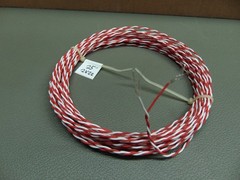 25 ft 22 AWG Silver Plated PTFE (Teflon) Wire Twisted Pair SPC White Red