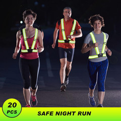 30 Pcs Reflective Vest High Visibility Safety Vests, Adjustable Running Gear Str