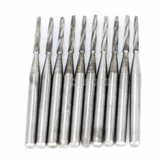 NEW 10Pcs Dental Lab Carbide Burs Drills FG169L# Tapered Fissure High Speed Bur