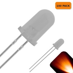 100 x 5mm Diffused Frosted Milky Lens LED Orange Amber Ultra Bright Lights Round