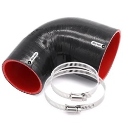 90 Degree ID 3 To 4 Inch Elbow Coupler Silicone Hose 4 Ply T Bolt Clamps 2Pcs Ki