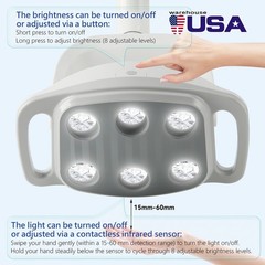 9W Dental 6 LED Lamp Oral Light Ra90 Lamp For Unit Chair 22MM / 26MM