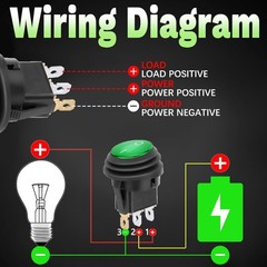 Waterproof LED Rocker Toggle Switch 12V SPST 3 Pin On Off Car M Color: Green-1